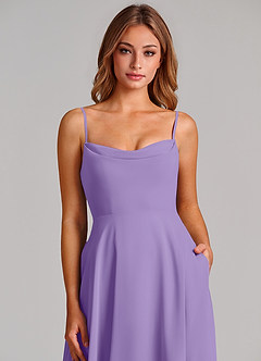 Azazie Elle Brudepigekjoler En streg Plisseret Chiffon Gulv-længde Kjole image6