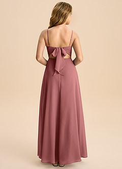 Azazie Shale Junior Amethyst A-Line Bow Chiffon Dress image1