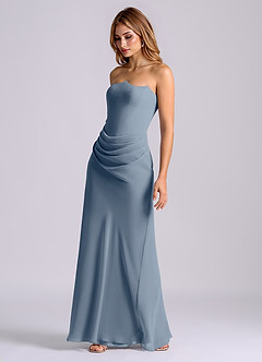 Azazie Debby Bridesmaid Dresses Twilight Mermaid Strapless Chiffon Dress image3