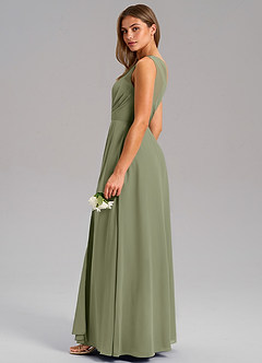 Azazie Phaedra Bridesmaid Dresses Pistachio A-Line One Shoulder Chiffon Dress image6