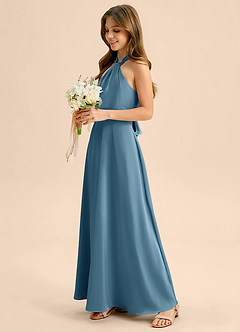 Azazie Beah Junior Robe Trapèze en Satin extensible Plissée Bermude image7