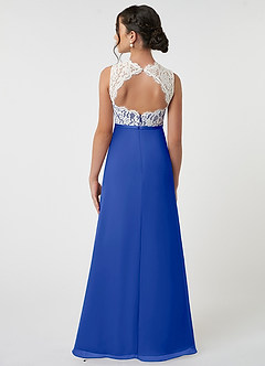 Azazie Rana Junior Royal Blue A-Line Lace Chiffon Dress image2