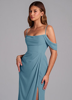 Azazie Johana Jurken voor bruidsmeisjes Converteerbaar Jurk van Chiffon met Zeemeermin Off the Shoulder Bermuda image5