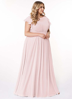Azazie Daphne Modest Bridesmaid Dresses A-Line Ruffled Chiffon Floor-Length Dress image10