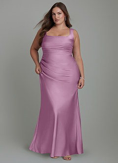 Azazie Agustina Robes de demoiselle d'honneur Robe Sirène en Satin extensible Corset Glycine image9