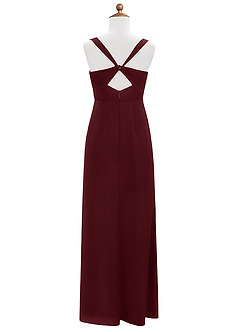 Azazie Mero Junior Cabernet Mermaid Pleated Stretch Satin Dress image8