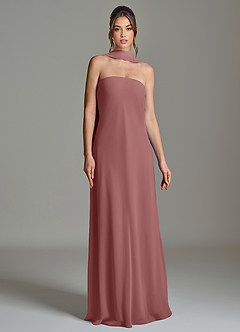 Azazie Ilana Bridesmaid Dresses Desert Rose A-Line Strapless Chiffon Dress image4