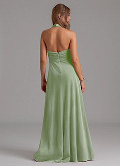 Azazie Tessie Brautjungfernkleider A-Linie Plissee Samt Kleid Staubiger Salbeigrün image7