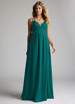 Azazie Emree Brautjungfernkleider für Schwangere A-Linie Chiffon Bodenlänge Kleid image1