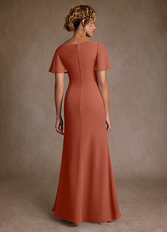 Azazie Suffolk Kleider für die Brautmutter A-Linie Plissee Chiffon Kleid Lehm image3