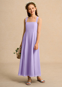 Azazie Tater Junior Formal Flower Girl Klänningar Klä A-Line i Chiffong Plisserad image1