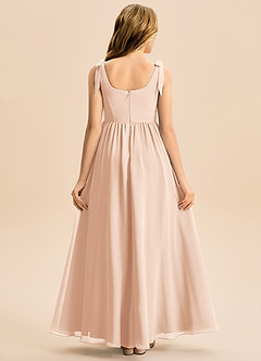 Azazie Delia Junior Abito A-Line in Chiffon Fiocco Rosa Inglese image6