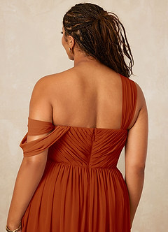 Christian Siriano Bridal for Azazie 1014 Bridesmaid Dresses Paprika A-Line Off the Shoulder Chiffon Dress image16