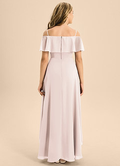 Azazie Maggie Junior Rose Petal A-Line Off the Shoulder Chiffon Dress image2