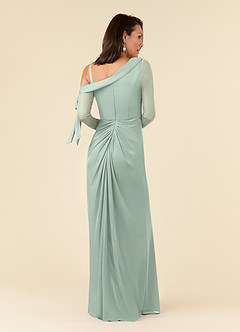Azazie Marna Mother of the Bride Dresses Agave Sheath One Shoulder Mesh Dress image7