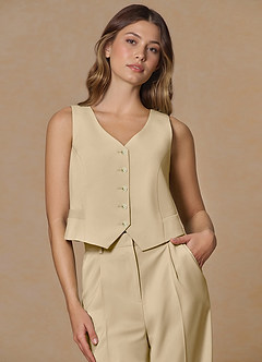 front Rowan Champagner Funktionsweste aus veredeltem Gewebe