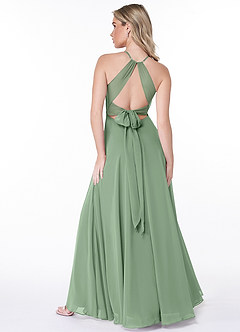 Azazie Evalleen Bridesmaid Dresses Matcha A-Line Pleated Chiffon Dress image4