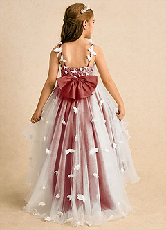 Azazie Darlina Blumenmädchenkleider Ballkleid Spitze Tüll Kleid Elfenbein Terrakotta image7