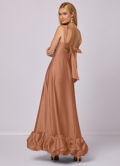 Barbie ♥ Azazie Venta Final Vestido de Bermuda de Satén Elástico de Corte en A con Con bolsillos image4