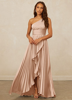 Christian Siriano Bridal for Azazie 1008 Bridesmaid Dresses English Rose A-Line One Shoulder Stretch Satin Dress image5