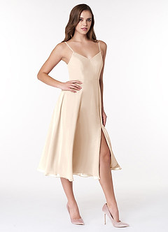 Azazie Clarissa Bridesmaid Dresses White Alabaster A-Line V-Neck Chiffon Dress image3