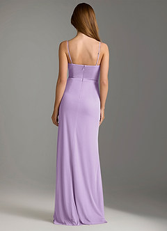 Azazie Maci Bridesmaid Dresses Lilac Sheath Pleated Mesh Dress image2