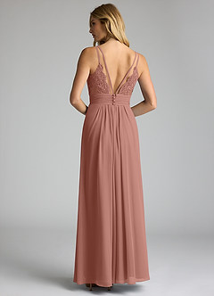 Azazie Maren Allure Bridesmaid Dresses Cedar Rose A-Line V-Neck Lace Chiffon Dress image5