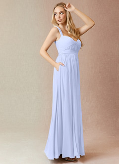 Azazie Reniya Bridesmaid Dresses Lavender A-Line Pleated Mesh Convertible Dress image3