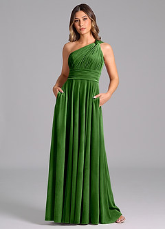 Azazie Charlize Bridesmaid Dresses Ivy A-Line One Shoulder Velvet Dress image3