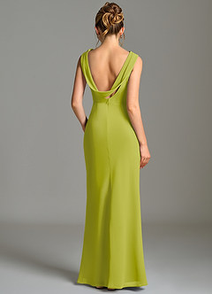 Azazie Kieryn Bridesmaid Dresses Lemongrass Mermaid Pleated Chiffon Dress image2