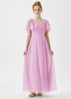 Azazie Chloe Junior Candy Pink A-Line Sweetheart Neckline Chiffon Dress image1