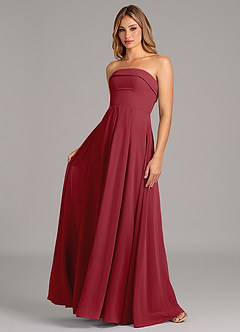 Azazie Lucienne Abiti da Damigella Abito Convertibile A-Line in Chiffon Senza Cinturino Melograno image1