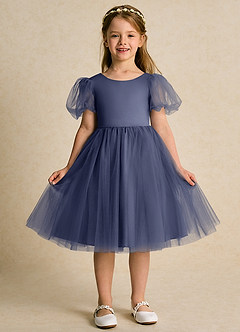 Azazie Duchess vestidos de niña de las flores Vestido de Tormenta de Tul de Corte En A con Con mangas image4