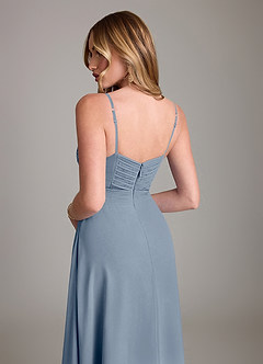 Azazie Terese Vestidos de damas de honor Vestido de Crepúsculo de Gasa de Corte en A con Plisado image7