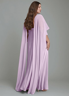 Azazie Stefania Brautjungfernkleider A-Linie Stretch-Satin Kleid Frostiges Flieder image8
