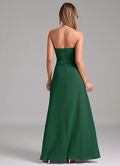 Azazie Jenilyn Bridesmaid Dresses Dark Green A-Line Strapless Chiffon Dress image7