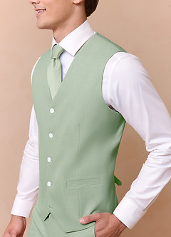 front James Dusty Sage Structured Stretch Suit Vest