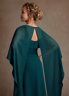 Azazie Marilla Klänningar till brudens mor Klä A-Line i Chiffong Plisserad Tallgrön image7