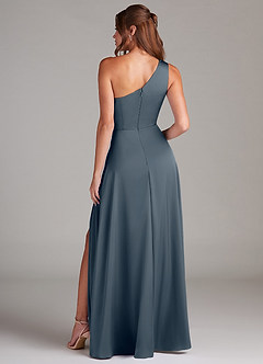 Azazie Brooke Bridesmaid Dresses Twilight A-Line One Shoulder Stretch Satin Dress image7