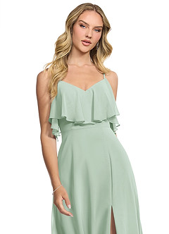 Azazie Jean Bridesmaid Dresses Agave A-Line Chiffon Convertible Dress image4