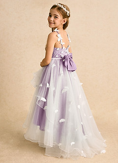 Azazie Darlina Flower Girl Dresses Ivory Wisteria Ball-Gown Lace Tulle Dress image8