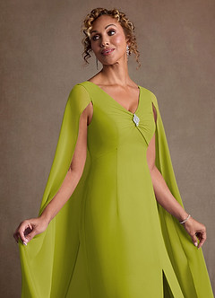 Azazie Boudica Kleider für die Brautmutter A-Linie Plissee Chiffon Kleid Zitronengras image5