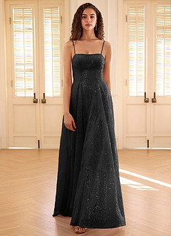 Gleavia Nero Abito da ballo a trapezio con paillettes image5