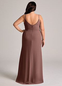 Azazie Deandra Bridesmaid Dresses Espresso Mermaid Pleated Chiffon Dress image8