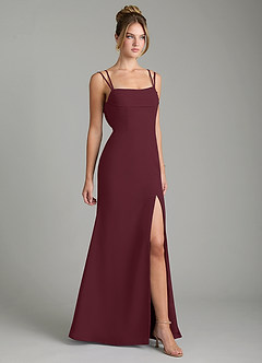 Azazie Egypt Bridesmaid Dresses Cabernet Sheath Sweetheart Neckline Chiffon Dress image5