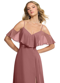 Azazie Jean Bridesmaid Dresses Desert Rose A-Line Chiffon Convertible Dress image6
