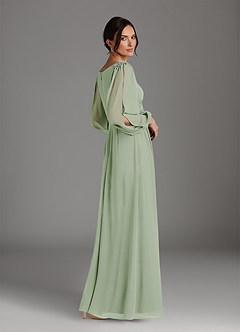 Azazie Gypsy Mother of the Bride Dresses Dusty Sage A-Line V-Neck Sequins Chiffon Dress image2