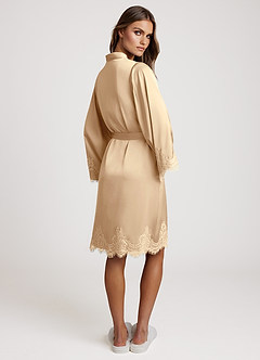 front Batas de satén con encaje exclusivo