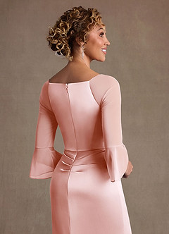 Azazie Nampa Abiti per la Madre della Sposa Abito Tubino in Maglia Plissettato Rosa Rossore image6