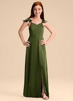 Azazie Everett Junior Black A-Line Bow Stretch Satin Dress image7